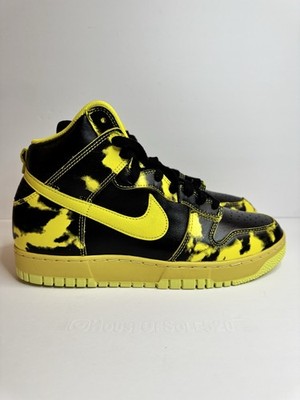 Size 10.5 - Nike Dunk 1985 High Yellow Acid Wash