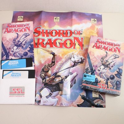 Sword of Aragon PC IBM DOS 1989  5.25'' Floppy Disc Complete w/poster SSI Game