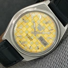 VINTAGE SEIKO 5 AUTOMATIC JAPAN MENS YELLOW COLOR DIAL WATCH a2790-U