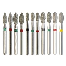 Dental Diamond Burs Egg Football FG Coarse Fine Grit High Speed Friction Grip