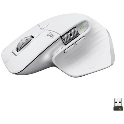 Logitech MX Master 3S Ergonomische Maus Bluetooth 8000 dpi Hellgrau - Wie Neu