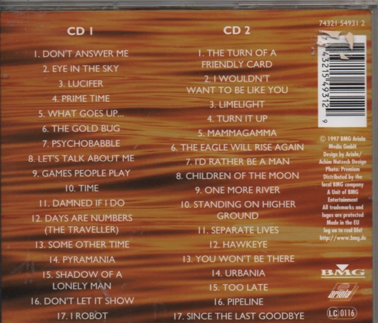 2 CD Alan Parsons Project/Gold Collection/Best of 34 Songs/Remaster Edition 1997 - Bild 2 von 2
