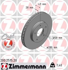 2x ZIMMERMANN Bremsscheibe COAT Z 200.2515.20 für NISSAN ALMERA TINO TRAIL V10 1