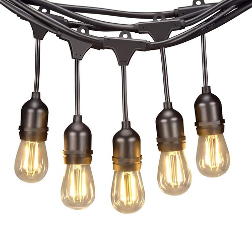 15M HEAVY DUTY FESTOON E27 IP65 WATERPROOF LED OUTDOOR GARDEN STRING LIGHTS 50FT - Picture 2 of 20