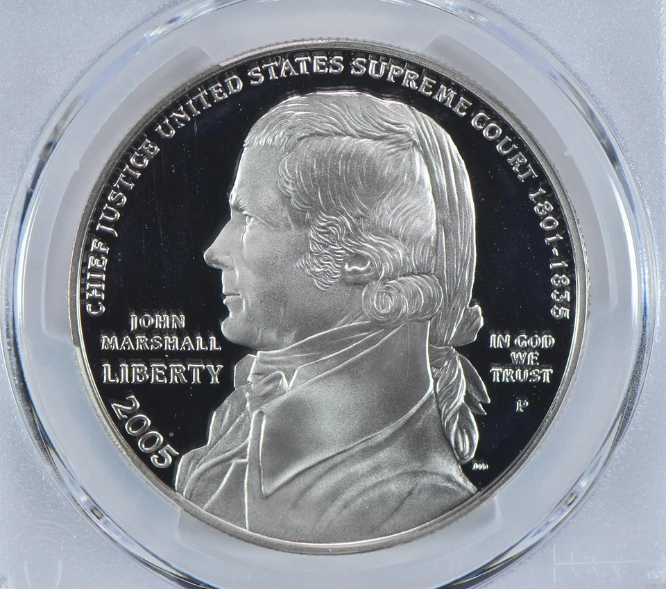 2005-P John Marshall Commemorative Dollar PR69 DCAM PCGS Blue Label *7330 - Image 3 of 4