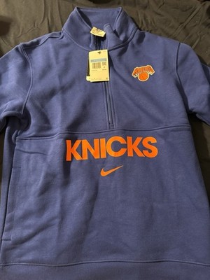 Nike New York Knicks Courtside 1/2 Zip Pullover Sweater Men's medium Blue FZ7721