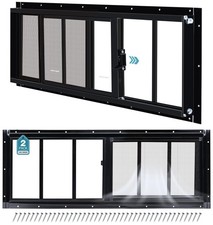 Shed Windows 12"x24" 2 Pack, Upgraded Sliding Transom Window with Tempered Gl...