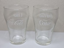 ¡Juego de 2 vasos vintage de Coca-Cola de 4 pulgadas con forma de campana Libbey transparente! Difícil de encontrar!
