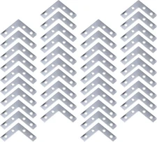 Wealrit Pack of 40 Silver L Shape Bracket Joint 1.5"x 1.5"x0.35", 
