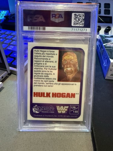 1991 Merlin WWF HULK HOGAN Italian #129 PSA 9 POP 8 None Higher WWE WCW - Picture 2 of 2