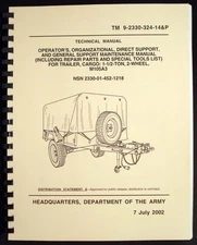 Cargo Trailer 2-Wheel 1-1/2-Ton M105A3 Manual