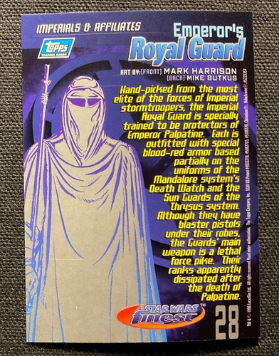 Star Wars Finest 1996 Topps Chromium Trading Cards + Refractor & Chase - Singles - Picture 57 of 358