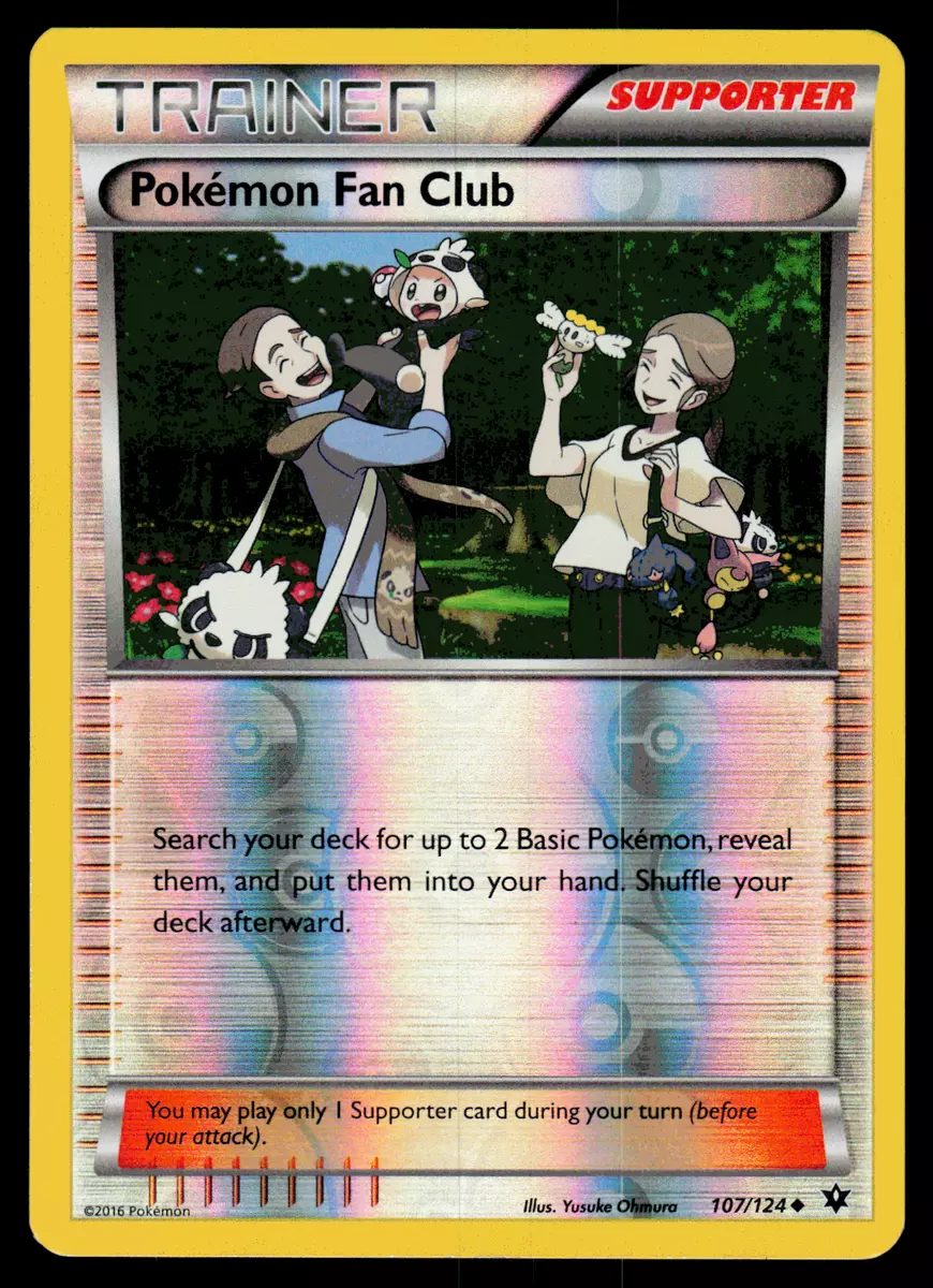 POKEMON TCG: XY FATES COLLIDE 4 X POKEMON FAN CLUB 107/124