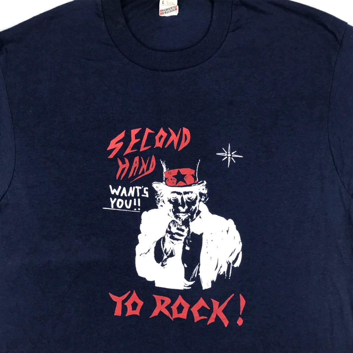 vintage 80s SECOND HAND WANTS YOU TO ROCK T-Shirt M single stitch