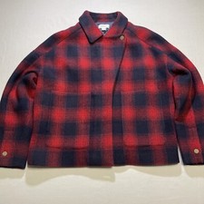 Fossil Wool Blend Plaid Peacoat Women’s Size 10.