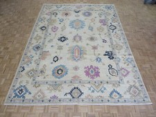 10'4 x 14'2 Hand Knotted Beige Colorful Turkish Oushak Oriental Rug G11534