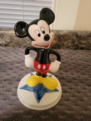 Schmid Disney Mickey Mouse Figurine Statue Hollywood Star Stand 7  tall