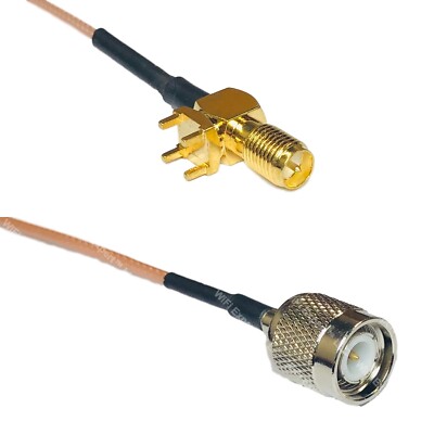RG178 RP-SMA Female PCB Tall to TNC MALE Coax RF Cable USA-Ship