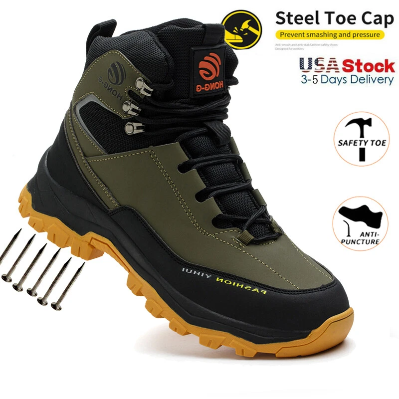 Men's Safety Shoes Steel Toe Sneakers Work Boots Puncture-Proof Indestructible