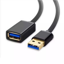 USB Extension cable 3 feet and 6 feet ft Black individually packaged