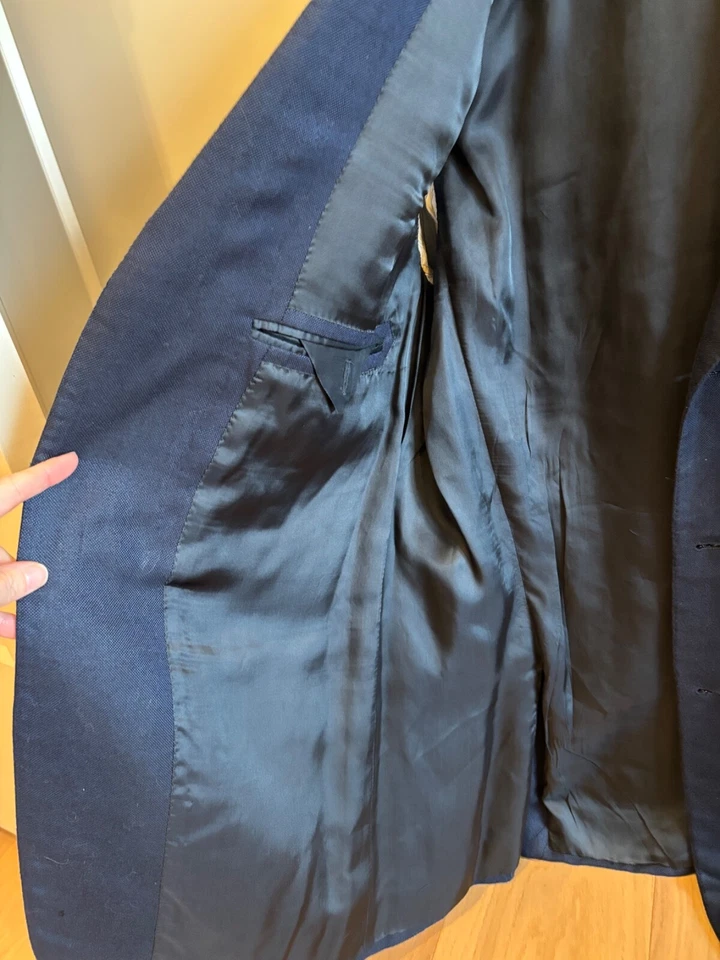 Куртка блейзер мужская Isaia Napoli 100% бамбук на трех пуговицах размер США 42 Drop 7L - Изображение 3 из 4