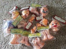 15 Fibre Craft Plastic Clown Heads Feet Hands Sets Dolls Vintage all new