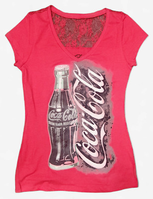 Women's T-Shirt V-neck -Coca-Cola -Tops RED Color