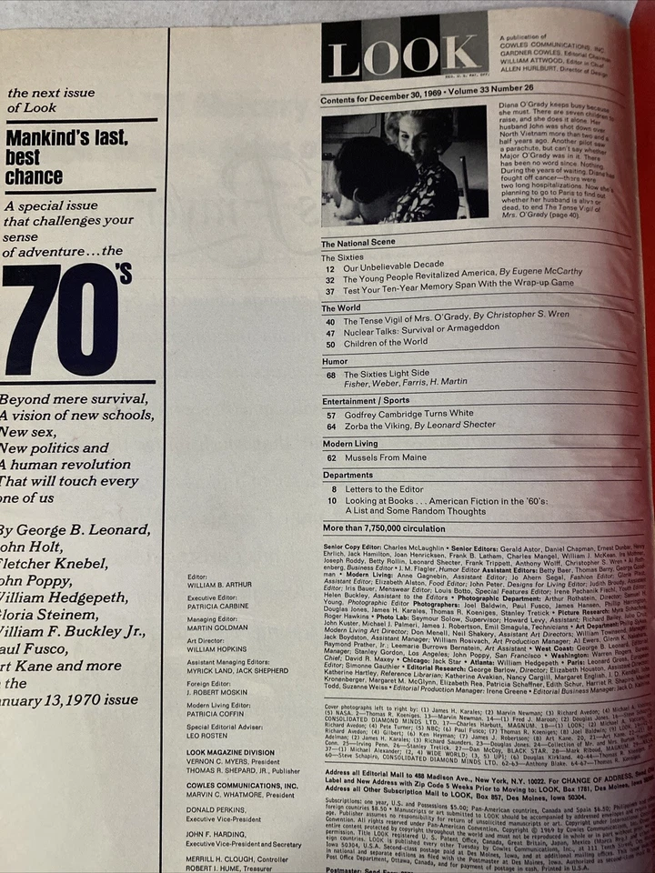 1969 December 30, LOOK Magazine, Our Unbelievable Decade (BM15) - Image 2 of 3