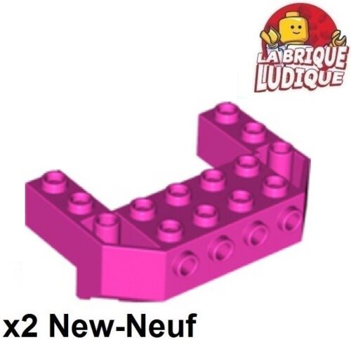LEGO 2x Zug -dämpfer Stoß Vorne Chassis Front Sloping Basis 4 Studs Dark Pink