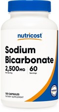 Nutricost Sodium Bicarbonate 2,500mg 120 Capsules - GMO-free, Gluten Free