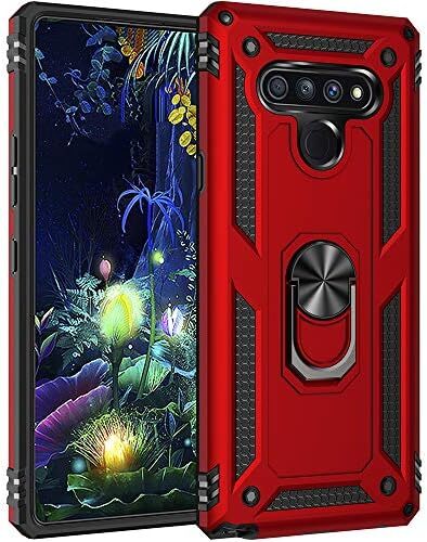 Military Grade Drop Impact for LG Stylo 6 Case 360 Metal Rotating Ring Kickstand