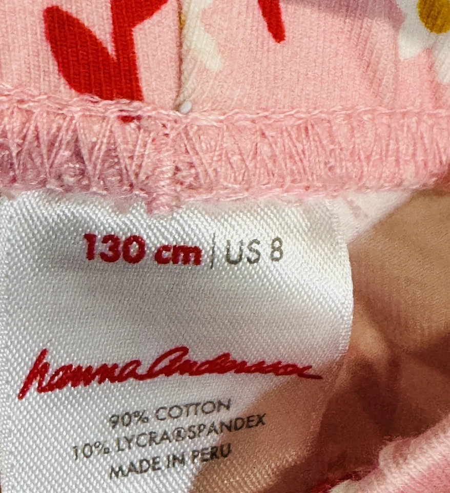 "Pantalones capri primavera Hanna Andersson niñas rosa 15"" entrepierna 8yo 130 cm usados en excelente estado" Foto 2 de 4