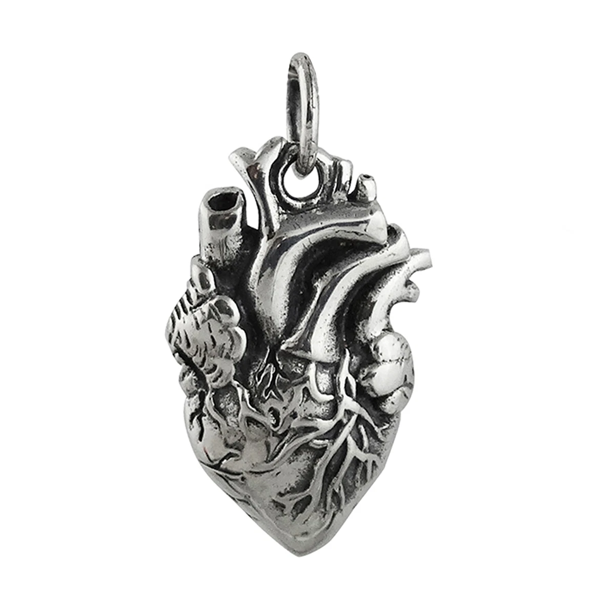 Anatomical Heart Charm 925 Sterling Silver Real Life Like Love