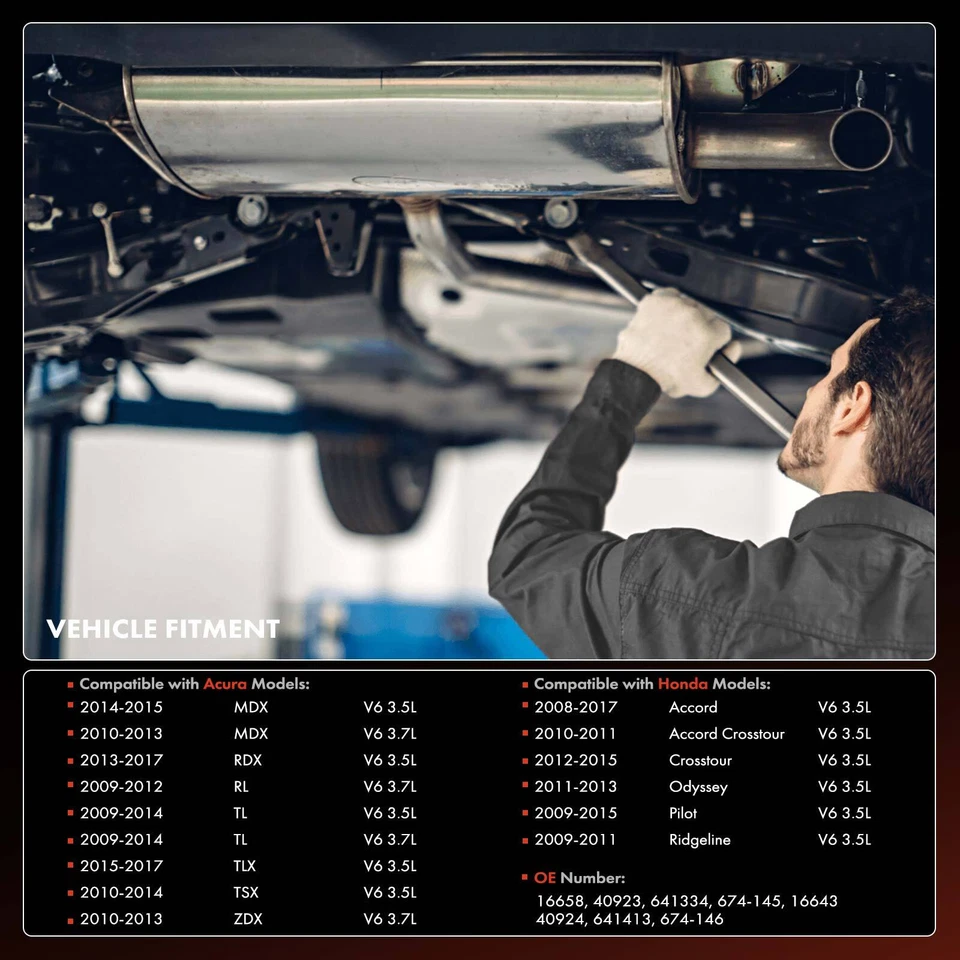 2x Convertidor catalítico delantero para Honda Accord 2008-2017 Odyssey Acura MDX RL TL Foto 2 de 4