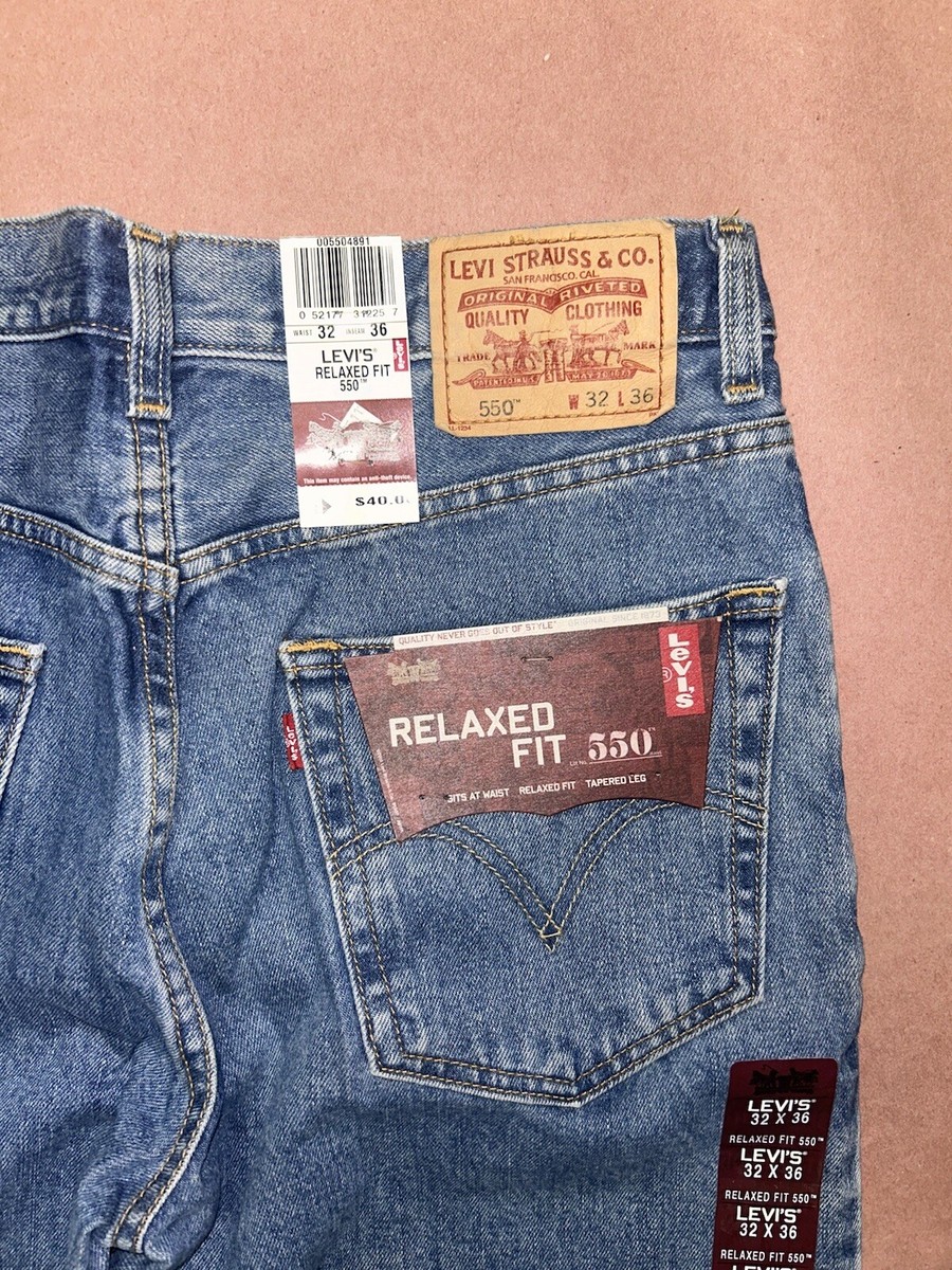 Vintage Levis 550 Jeans, Mens Blue Relaxed Fit, Deadstock Adult