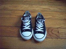 CONVERSE ALL-STAR 645345fF LOW BLACK /WHITE SNEAKERS JUNIOR SIZE 13 Youth