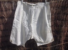 Ancienne  Culotte de grand mère brodée En coton fin  1900 