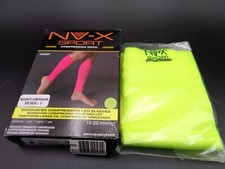 NV-X Sport Moderate Compression Acid Green Leg Sleeve Size Large 15-20 mmHg Pair