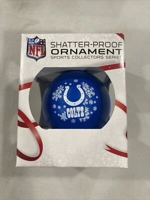 TOPPERSCOT Indianapolis Colts Football NFL Round Shatterproof Christmas Tree Ornament Boxed