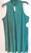 Naif Women's High Neck Loose Fit Sleeveless Grenn Dress Size Large