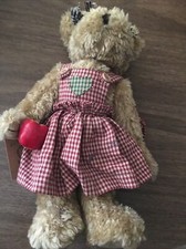 Brown Schoolteacher Bear 11" Plush Handcrafted Books Apple Stuffed Animal