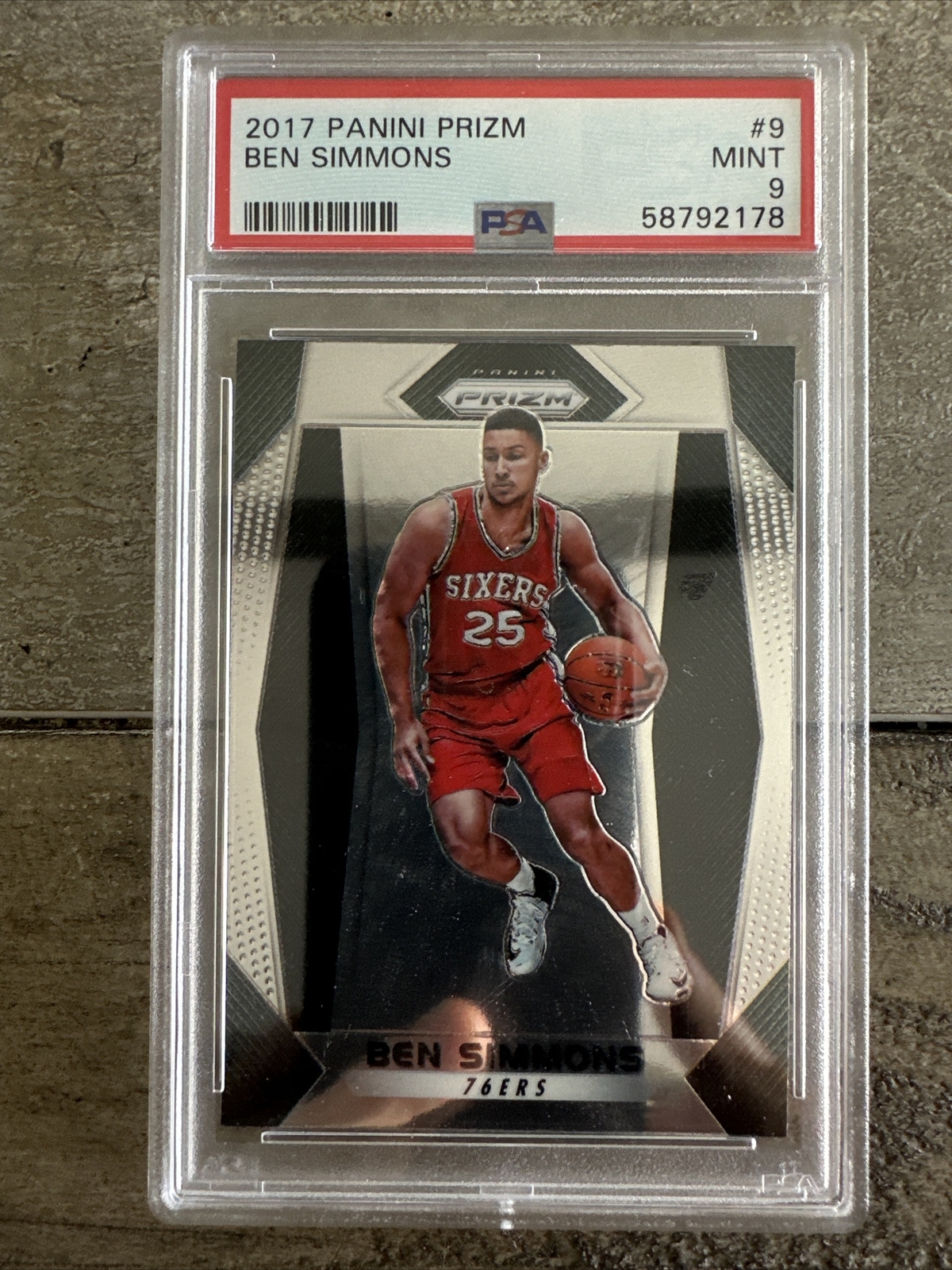 2017 Panini Prizm Ben SImmons #9 PSA 9 MINT 76ers LSU Nets