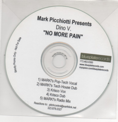 Mark Picchiotti Feat. Dino V No More Pain Remixes CD 