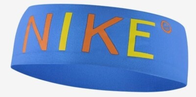Nike Fury Dri-Fit Printed Headband Light Photo Blue/Yellow Strike/Orange Trance