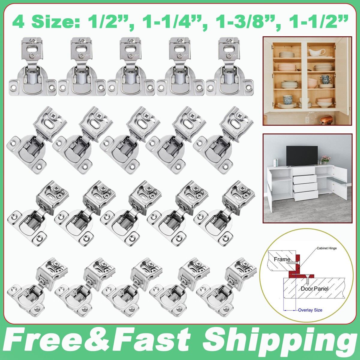 Blum 38N355B.10 5/8 Overlay Compact BLUMOTION Soft Close Face Frame Hinge Screw-On