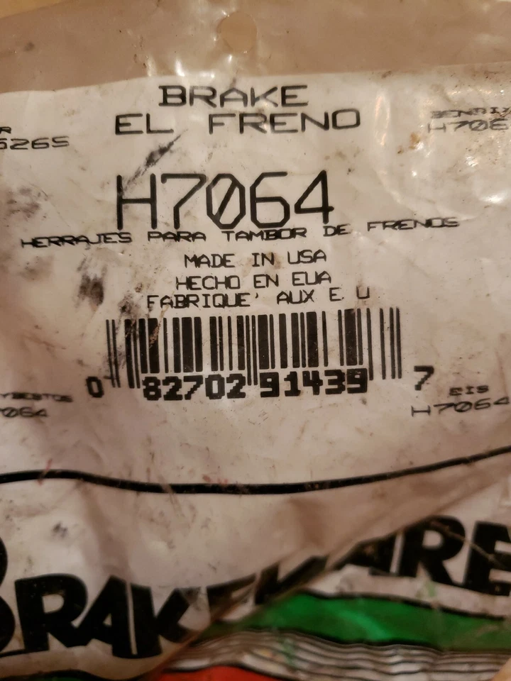 Kit de herrajes de freno de tambor BRAKEWARE H7064 Foto 2 de 4