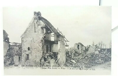 Antike AK Vaux Teil des Dorfes nach Bombardement 1.WK Ruinen zerstört