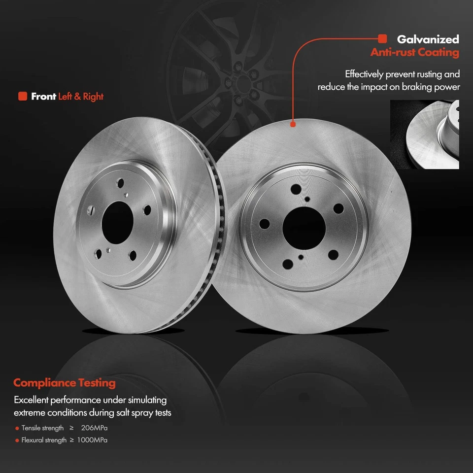 Front Disc Brake Rotor & Ceramic Brake Pads for Lexus LS430 Base 2001-2006 4.3L - Image 4 of 4