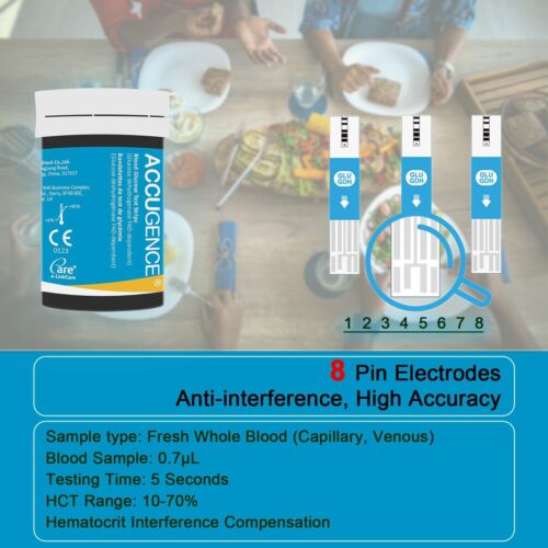 ACCUGENCE 3in1 Blood Glucose Meter With 50 Blood Glucose Test Strips 30 Lancets - Picture 7 of 7