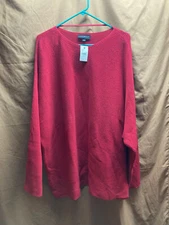 NWT Lane Bryant 26/28 Plus Size Red Ribbed Heavy Shirt